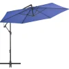 MAISON EXCLUSIVE - Parasol de jardin en porte-à-faux avec mât en aluminium bleu