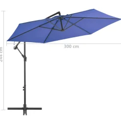 MAISON EXCLUSIVE - Parasol de jardin en porte-à-faux avec mât en aluminium bleu