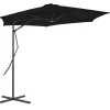 MAISON EXCLUSIVE - Parasol de jardin avec mât en acier noir 300x230 cm