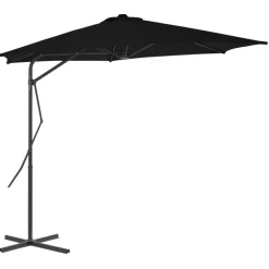 MAISON EXCLUSIVE - Parasol de jardin avec mât en acier noir 300x230 cm