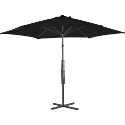 MAISON EXCLUSIVE - Parasol de jardin avec mât en acier noir 300x230 cm