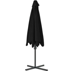 MAISON EXCLUSIVE - Parasol de jardin avec mât en acier noir 300x230 cm