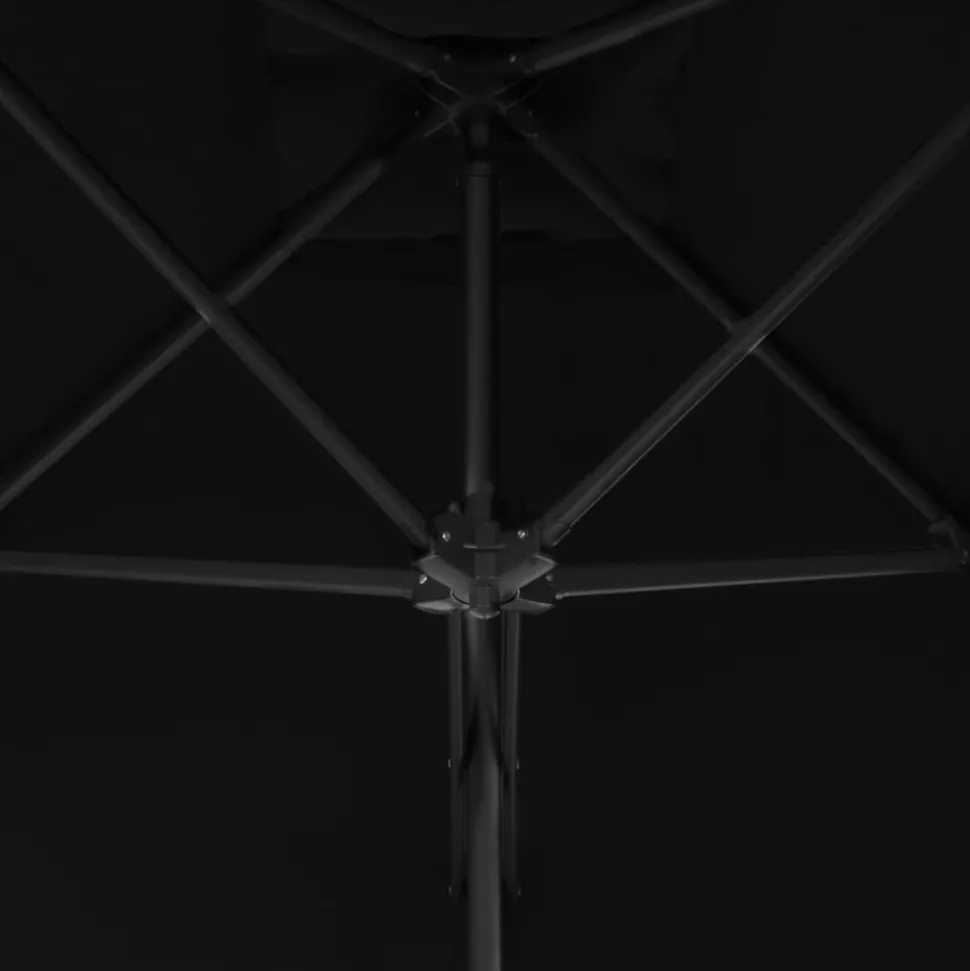 MAISON EXCLUSIVE - Parasol de jardin avec mât en acier noir 300x230 cm