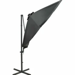 MAISON EXCLUSIVE - Parasol de jardin en porte-à-faux avec mât et lumières led