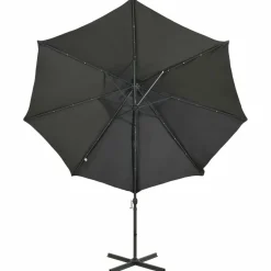 MAISON EXCLUSIVE - Parasol de jardin en porte-à-faux avec mât et lumières led