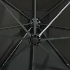 MAISON EXCLUSIVE - Parasol de jardin en porte-à-faux avec mât et lumières led