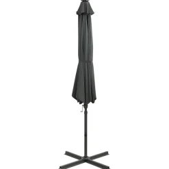 MAISON EXCLUSIVE - Parasol de jardin en porte-à-faux avec mât et lumières led