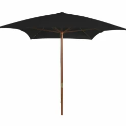 MAISON EXCLUSIVE - Parasol de jardin avec mât en bois noir 200x300 cm