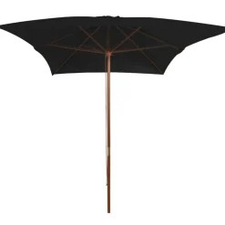 MAISON EXCLUSIVE - Parasol de jardin avec mât en bois noir 200x300 cm