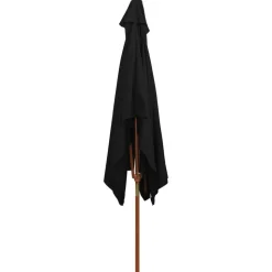 MAISON EXCLUSIVE - Parasol de jardin avec mât en bois noir 200x300 cm