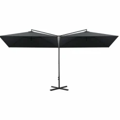 MAISON EXCLUSIVE - Parasol de jardin double avec mât en acier anthracite 600x300cm