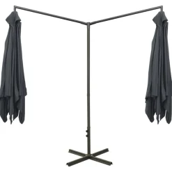 MAISON EXCLUSIVE - Parasol de jardin double avec mât en acier anthracite 600x300cm