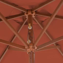 MAISON EXCLUSIVE - Parasol d'extérieur avec mât en bois 270 cm terre cuite
