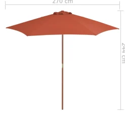 MAISON EXCLUSIVE - Parasol d'extérieur avec mât en bois 270 cm terre cuite