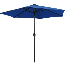 MAISON EXCLUSIVE - Parasol de jardin et lumières led mât en aluminium bleu azuré