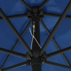MAISON EXCLUSIVE - Parasol de jardin et lumières led mât en aluminium bleu azuré