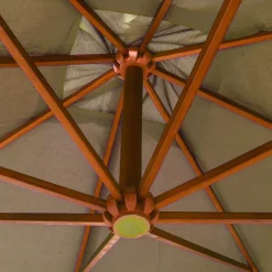 MAISON EXCLUSIVE - Parasol de jardin suspendu avec mât taupe bois de sapin massif
