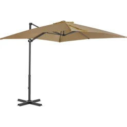 MAISON EXCLUSIVE - Parasol de jardin en porte-à-faux et poteau en aluminium taupe