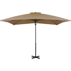 MAISON EXCLUSIVE - Parasol de jardin en porte-à-faux et poteau en aluminium taupe