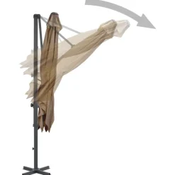 MAISON EXCLUSIVE - Parasol de jardin en porte-à-faux et poteau en aluminium taupe