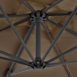 MAISON EXCLUSIVE - Parasol de jardin en porte-à-faux et poteau en aluminium taupe