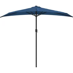 MAISON EXCLUSIVE - Parasol de balcon avec mât en aluminium bleu 270x144x222cm demi