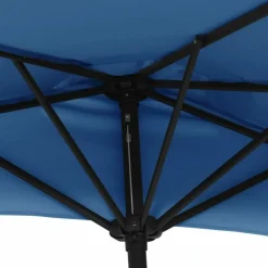 MAISON EXCLUSIVE - Parasol de balcon avec mât en aluminium bleu 270x144x222cm demi