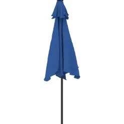 MAISON EXCLUSIVE - Parasol de jardin led mât en acier bleu azuré 225x225x212 cm