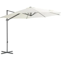 MAISON EXCLUSIVE - Parasol de jardin en porte-à-faux avec mât en acier sable