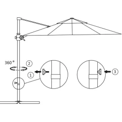 MAISON EXCLUSIVE - Parasol de jardin en porte-à-faux avec mât en acier sable