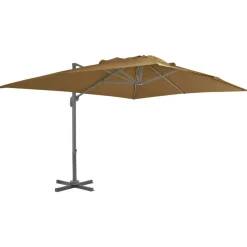 MAISON EXCLUSIVE - Parasol de jardin en porte-à-faux et poteau en aluminium taupe
