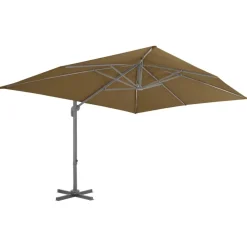 MAISON EXCLUSIVE - Parasol de jardin en porte-à-faux et poteau en aluminium taupe