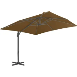 MAISON EXCLUSIVE - Parasol de jardin en porte-à-faux et poteau en aluminium taupe