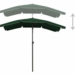 MAISON EXCLUSIVE - Parasol de jardin avec mât 200x130 cm vert