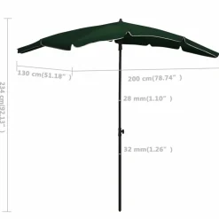 MAISON EXCLUSIVE - Parasol de jardin avec mât 200x130 cm vert