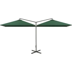 MAISON EXCLUSIVE - Parasol de jardin double avec mât en acier vert 600x300 cm