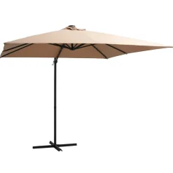 MAISON EXCLUSIVE - Parasol de jardin en porte-à-faux lumières led et mât en acier
