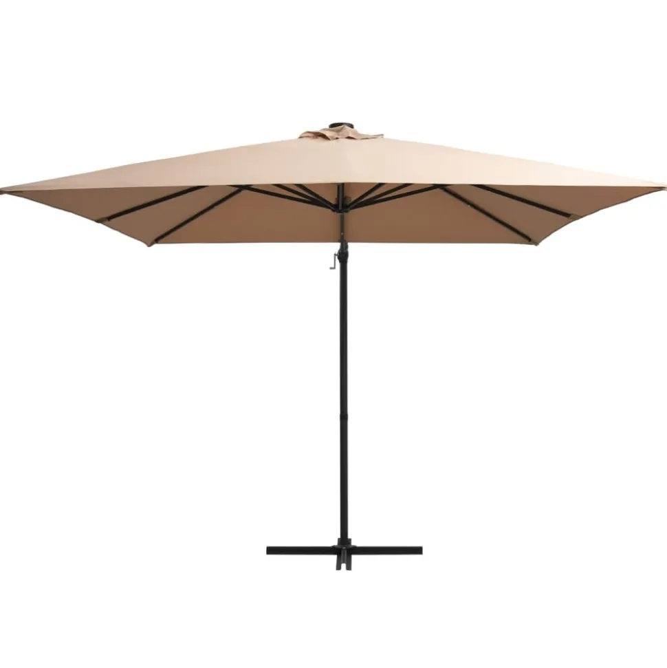 MAISON EXCLUSIVE - Parasol de jardin en porte-à-faux lumières led et mât en acier