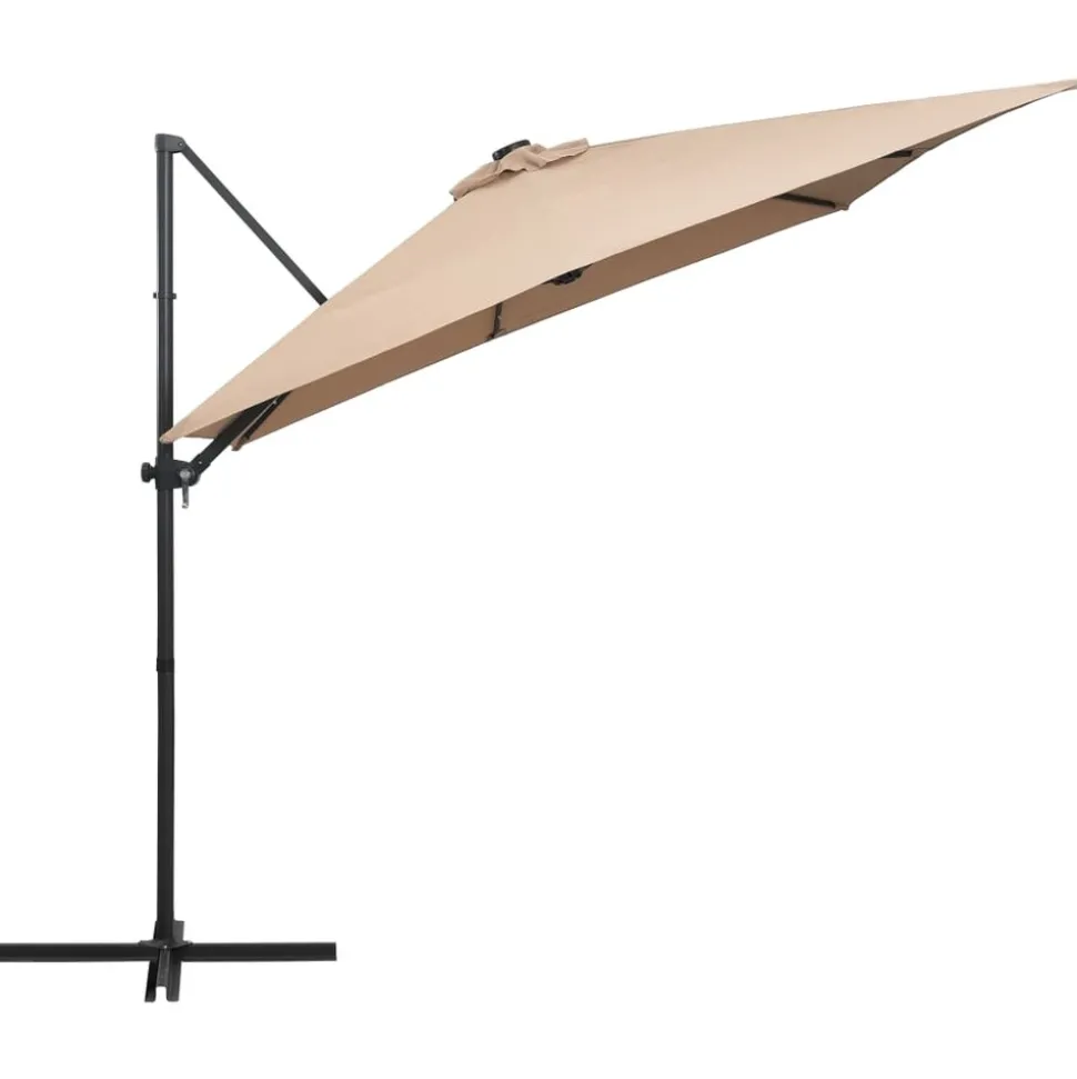 MAISON EXCLUSIVE - Parasol de jardin en porte-à-faux lumières led et mât en acier