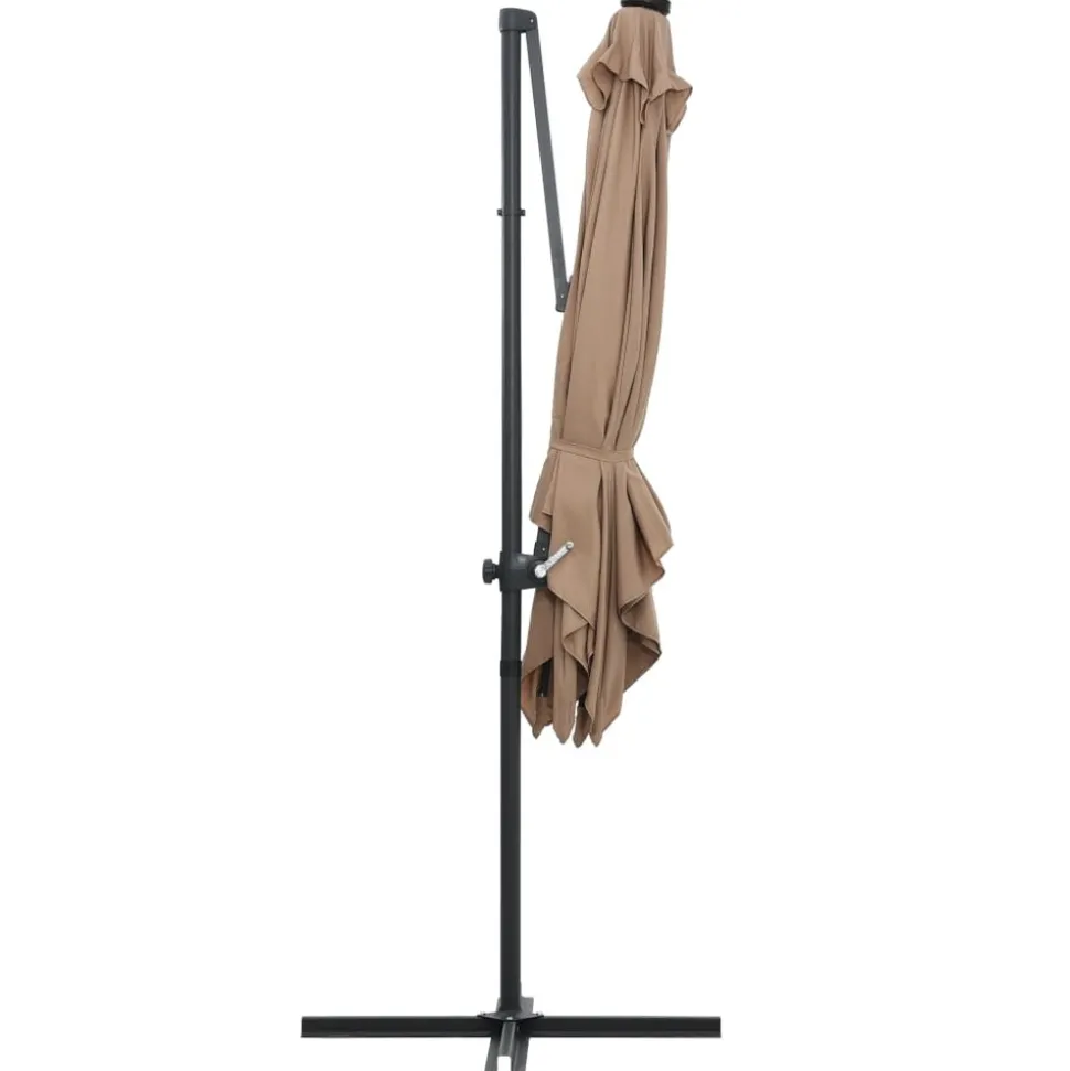MAISON EXCLUSIVE - Parasol de jardin en porte-à-faux lumières led et mât en acier