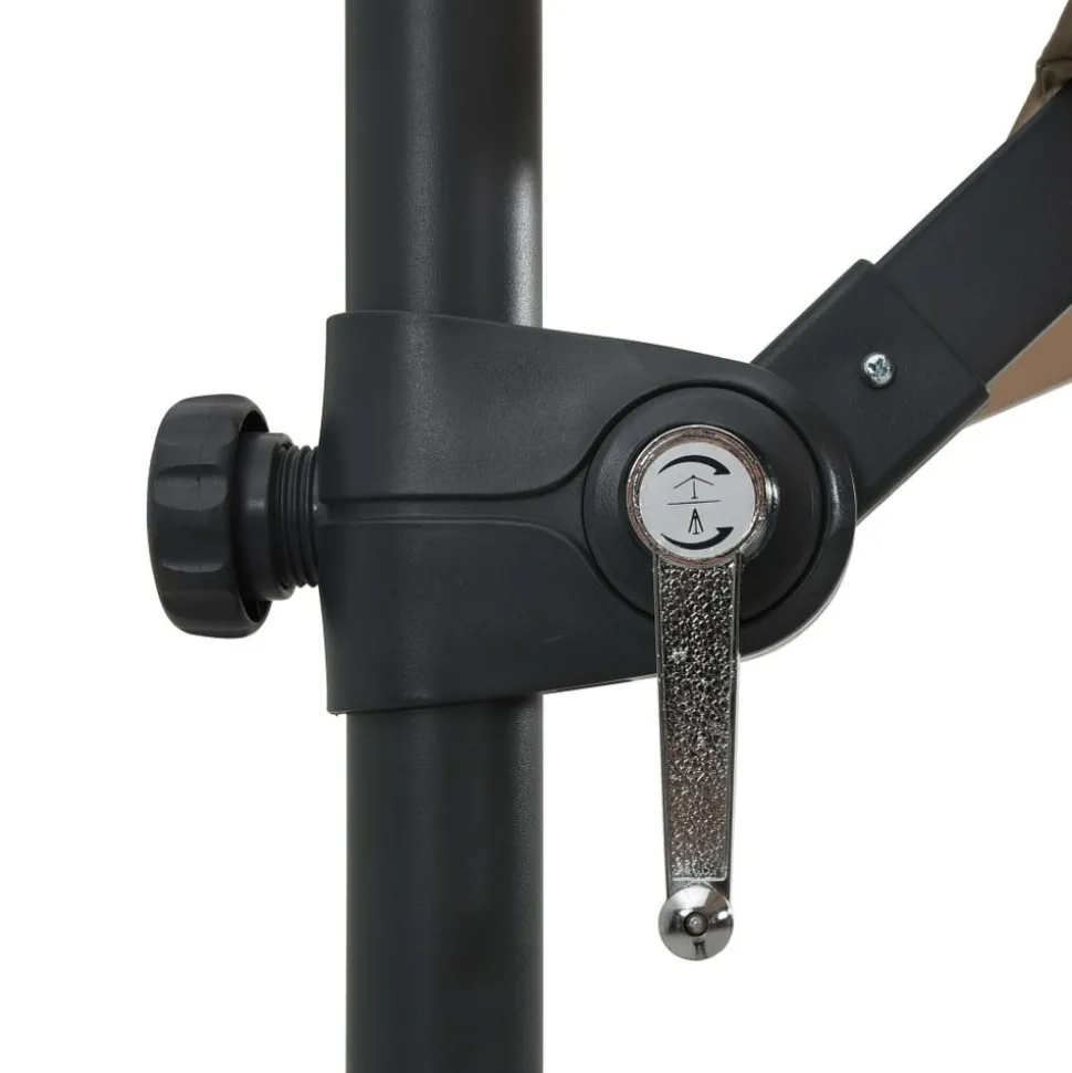 MAISON EXCLUSIVE - Parasol de jardin en porte-à-faux lumières led et mât en acier