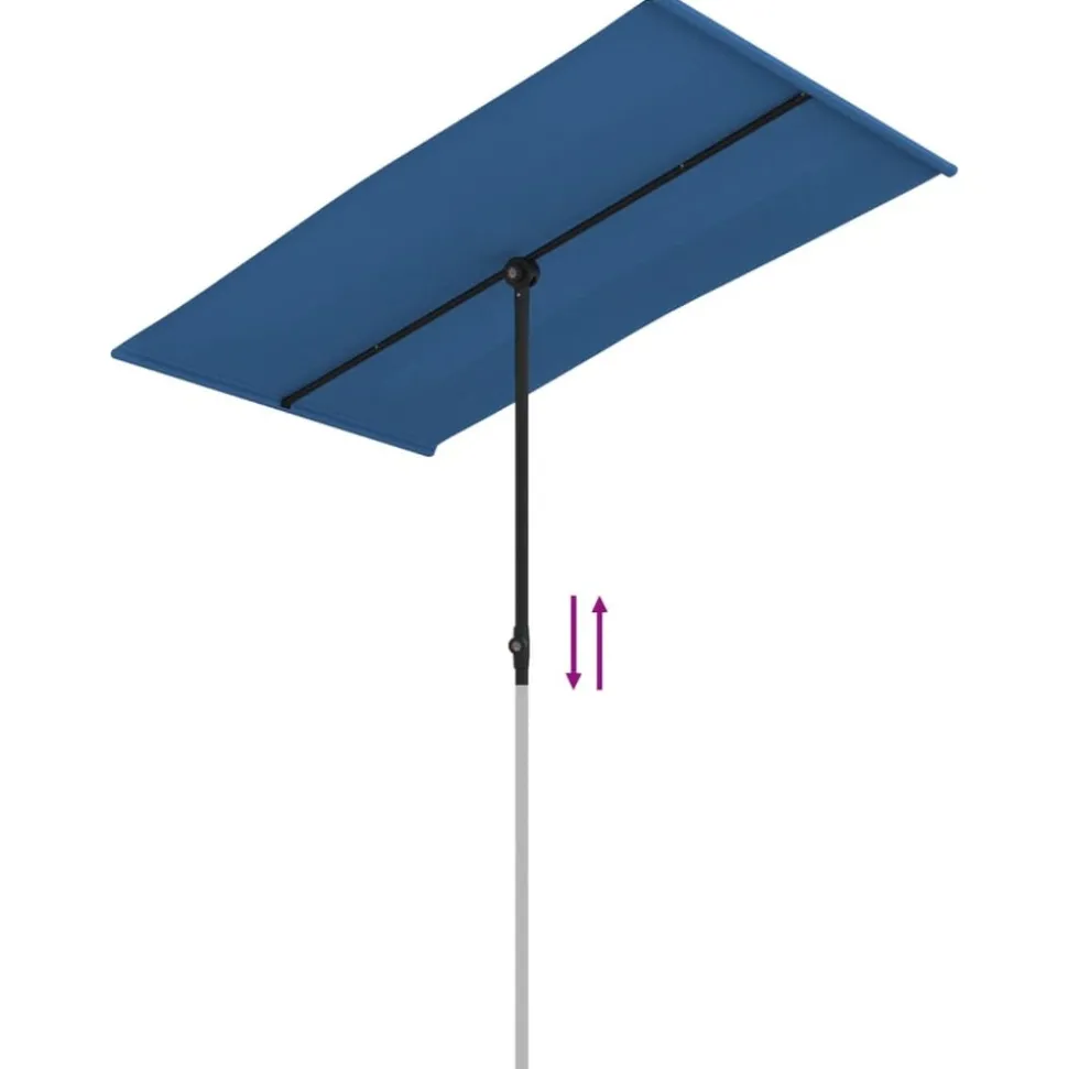 MAISON EXCLUSIVE - Parasol de jardin avec mât en aluminium 180x110 cm bleu azuré