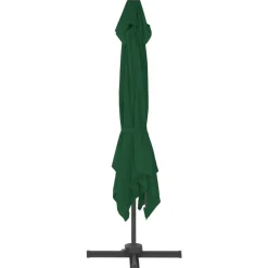MAISON EXCLUSIVE - Parasol de jardin en porte-à-faux et poteau en aluminium vert