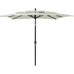 MAISON EXCLUSIVE - Parasol de jardin à 3 niveaux avec mât en aluminium sable