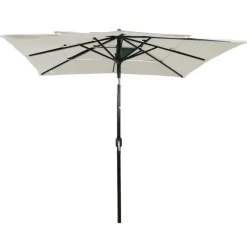 MAISON EXCLUSIVE - Parasol de jardin à 3 niveaux avec mât en aluminium sable