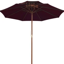 MAISON EXCLUSIVE - Parasol à deux étages avec mât en bois rouge bordeaux 270 cm
