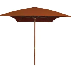 MAISON EXCLUSIVE - Parasol de jardin avec mât en bois terre cuite 200x300 cm