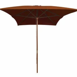 MAISON EXCLUSIVE - Parasol de jardin avec mât en bois terre cuite 200x300 cm