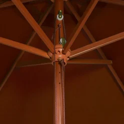 MAISON EXCLUSIVE - Parasol de jardin avec mât en bois terre cuite 200x300 cm