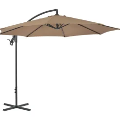 MAISON EXCLUSIVE - Parasol de jardin en porte-à-feux avec poteau en acier taupe